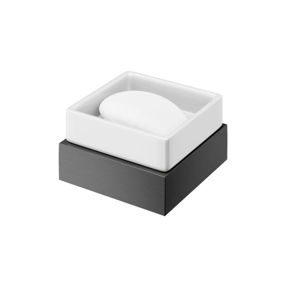 Product Cut out image of the Abacus Pure Anthracite Soap Dish & Holder